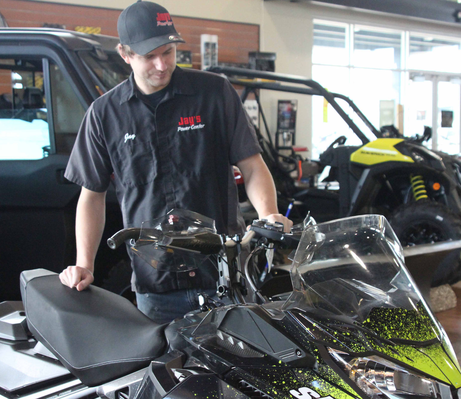 Jay shows snowmobile 1